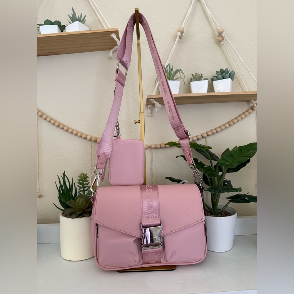 Steve Madden Chic Pink Crossbody Bag with Adjustable Strap